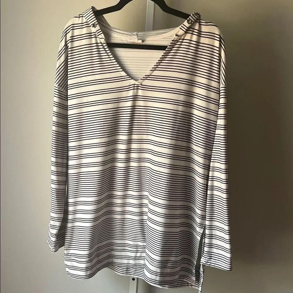 Lularoe Hooded Striped V-Neck Women's Top XL
